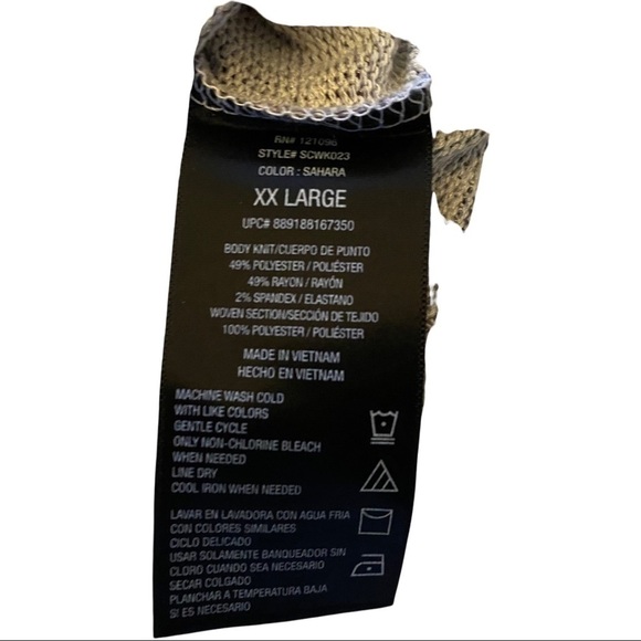 Kiara Sahara Geometric Lightweight LS Sweater w/ White Mock Undershirt Women XXL - Picture 11 of 11